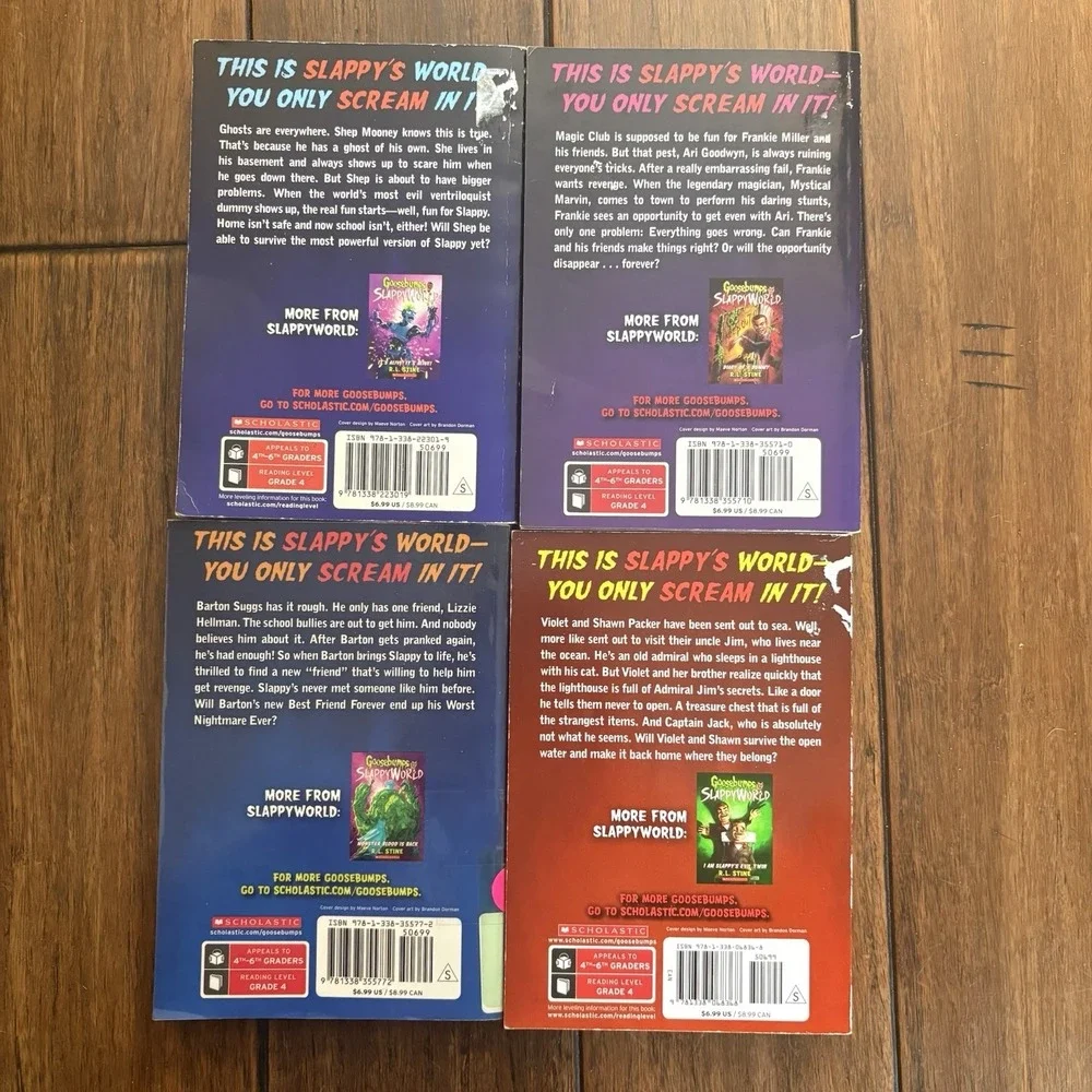 Goosebumps SlappyWorld Lot of 4 PB Books R.L. Stine Ghost Invisible Boy Jack